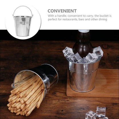 Small Iron Bucket Ice Cube Tray Mini Buckets Tin Pail Containers for Food Cookie Metal Chips Storage Keg Child