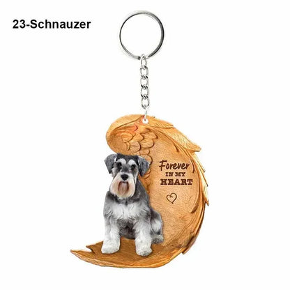 1 Piece 23 Style Dog Forever In My Heart  Angel Pendant Bag Key Chains Car Keychain Keyring  Pet Jewelry Gift For Women Girls