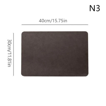 1pcs Light Luxury Solid Leather Placemat Coffee Brown PU Table Mat Waterproof Oilproof Heat-Insulated Plate Bowl Pad Table Decor