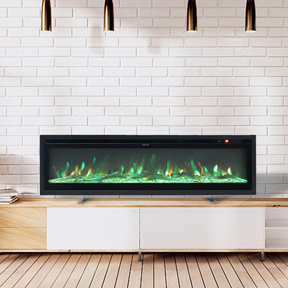 KOMORE 3 in 1 Electric Fireplace with Remote 12 Flame Colours 1500W, Automatic Safety Shutoff, 40&50&60 Inch