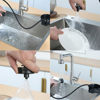 2in1 Pull Out Sprayer Glass Rinser For Kitchen Sink Automatic Rotating High-Pressure Press Cleaner Sink Bottle Cup Washer