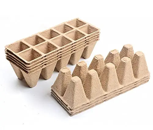 10/20Pcs Seed Starter Tray 10 Cells Biodegradable Pots Seedling Germination Trays Plant Starter Trays for Garden Balcony Plants