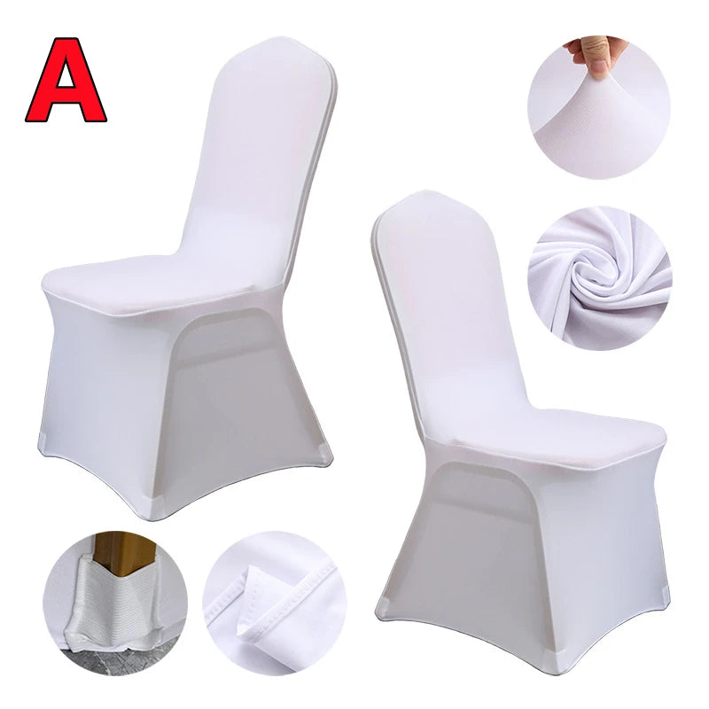 New 10-1PC White Wedding Chair Cover Spandex Stretch Slipcover Restaurant Banquet Hotel Dining Party Universal Chair Cover Decor