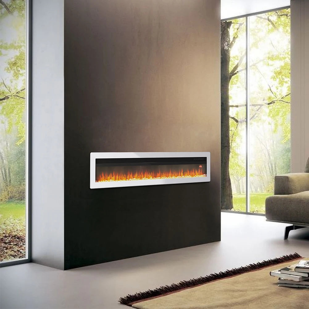 KOMORE Electric Fireplace with Adjustable Flames, Wall Mounted or Freestanding 12 Temperatures Timing Function 40&50&60 inch