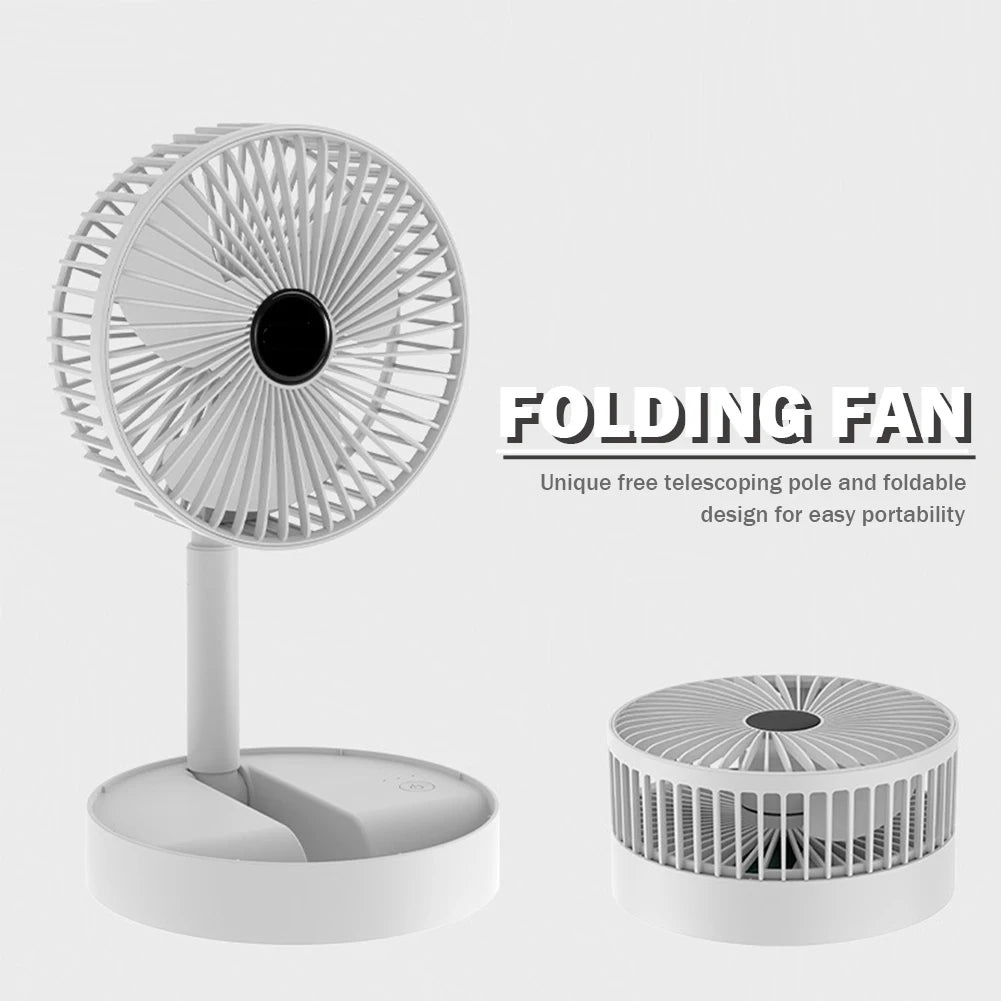 1-3PCS USB Foldable Fan Adjustable Height Desk Fan Portable Telescopic Floor Stand Fan 2000mAh 3 Speeds Summer Air Circulators