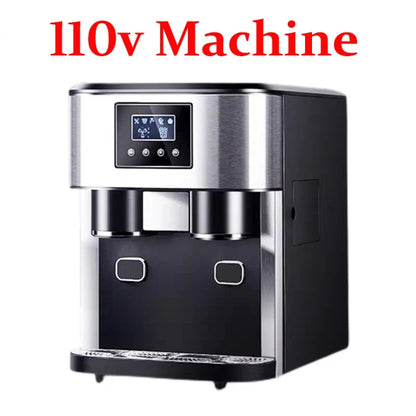 15kg Countertop Ice Making Machine Chewable Ice Cube Nugget Ice Maker with Side Tank Home Kitchen Office Bar Ice Water Maker