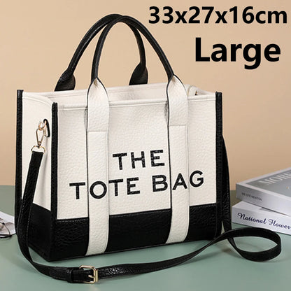 PU Leather Women Handbags Fashion Letter The Tote Bag Large Capacity Commute Bag Adjustable Strap Shoulder Bag New Crossbody Bag