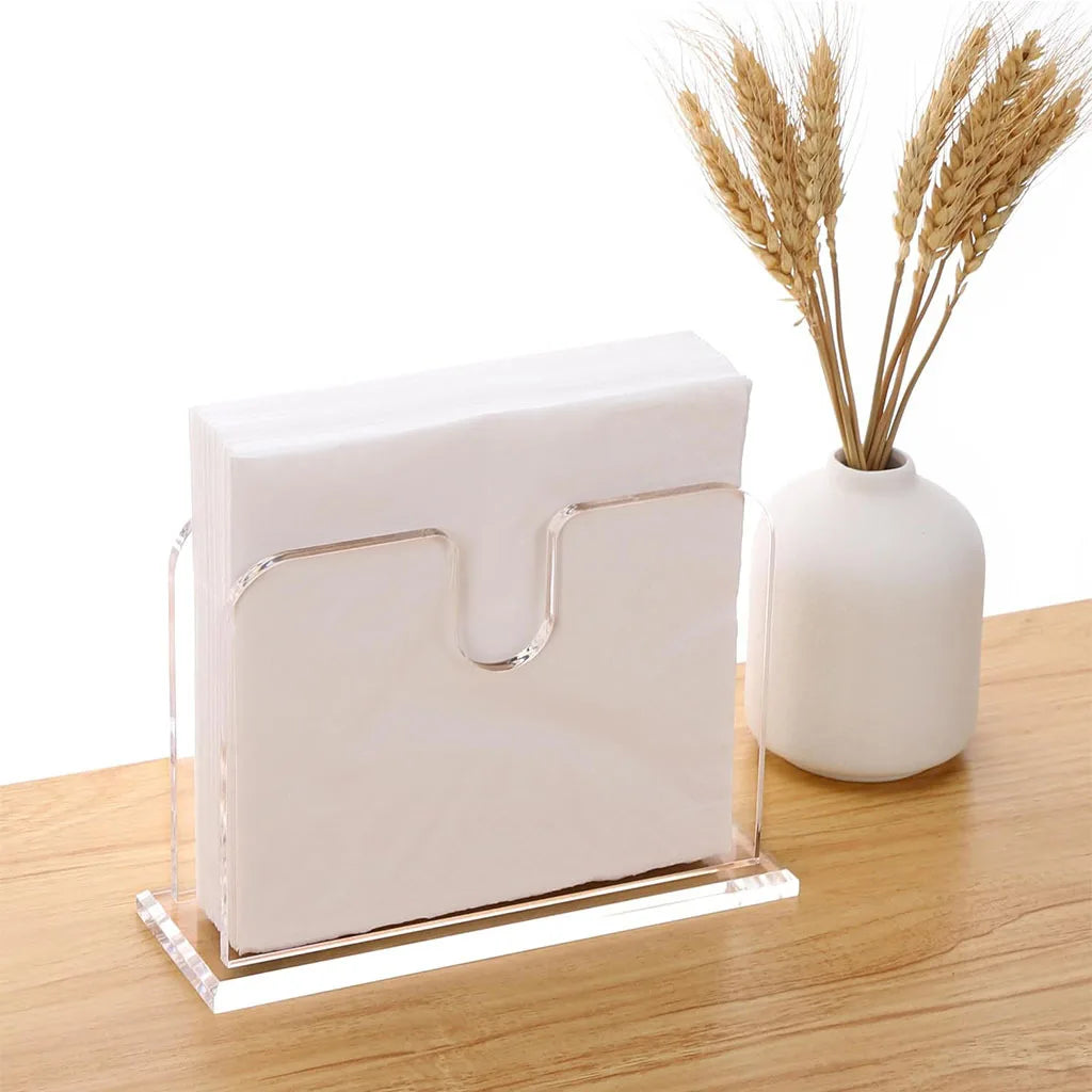 Transparent Acrylic Napkin Holder Vertical Napkin Holder Paper Dispenser Tissue Box Organizer Hotel Restaurant Table Decor