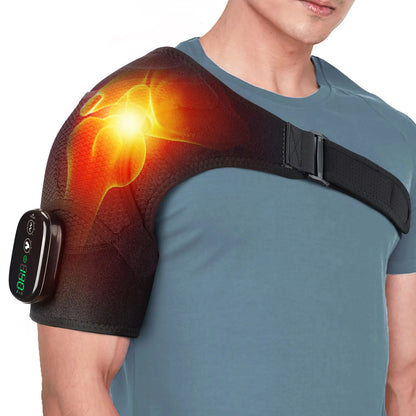 Electric Heating Pad Shoulder Vibration Massager Physiotherapy Arthritis Joint Pain Relief Belt Elbow Support Brace Thermal Wrap