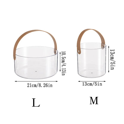 Transparent  Ice Bucket Desktop Storage Bucket Multifunctional Storage Box Creative Portable Basket Fruit Basket Pet Fruit Tray