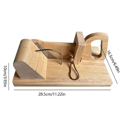 Sausage Cutting Board Wooden with Stainless Steel Blade Sausage Slicer For Sausage Types Dried Meat Cheese