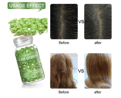 Sevich 2PCS/Set Ginger Hair Growth Capsules Set Hair Vitamin Oil For Hair Loss Repair Treatment Damaged Hair Black Hair Serum