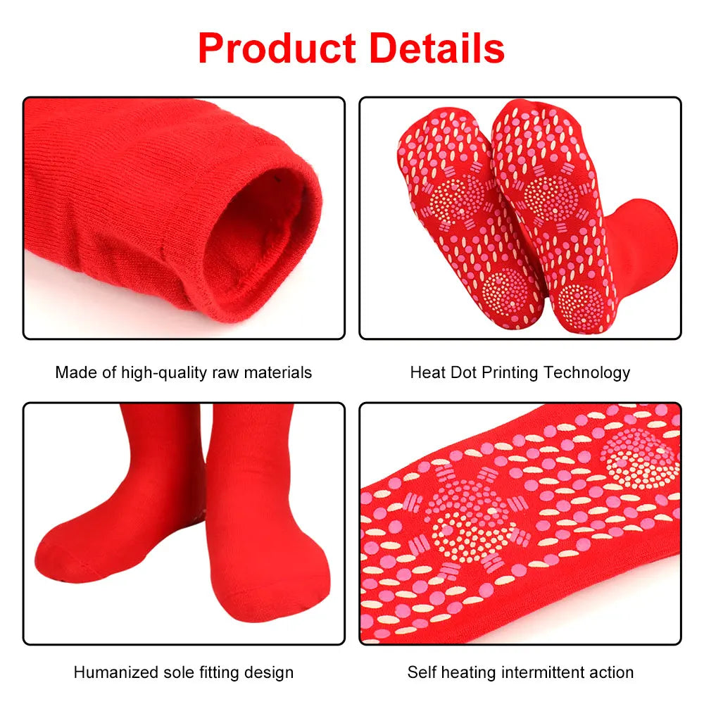 1 pair Self Heating Socks Tourmaline Magnetic Socks Health Care Therapy Socks Men Women Foot Massager Winter Warm Socks