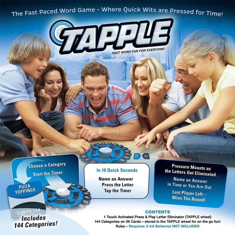 New Children's Educational Table Game English Spanish Tapple Crazy Alphabet Game Parent-Child Interactive Turntable Family Game