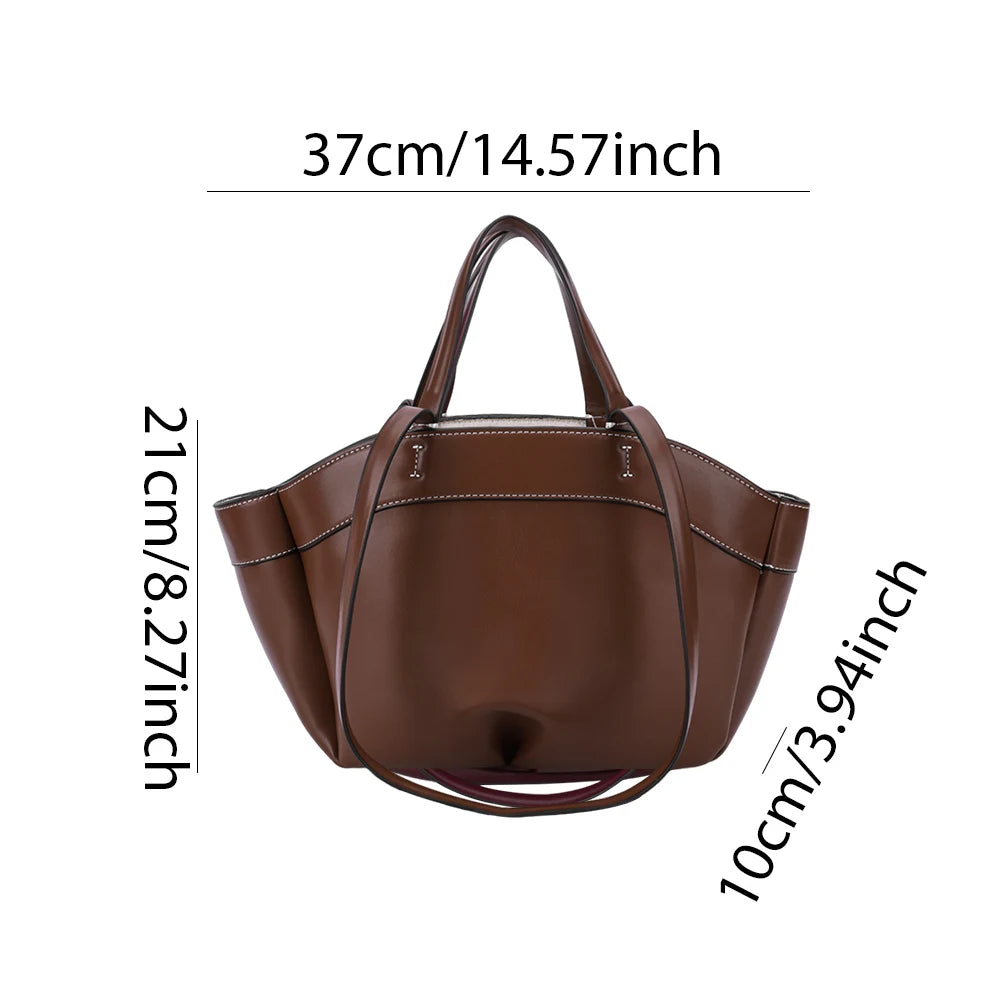 Shoulder Bag for Women Large Capacity Handbag PU Leather Trendy Casual Commuting Bag Shopping Travel Bag