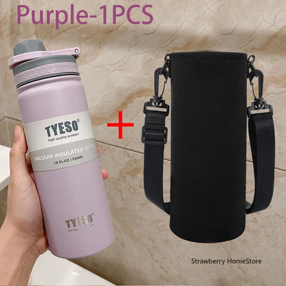 Tyeso 530/750ML Stainless Steel Thermos Bottle Portable Outdoor Sport Water Cup Keeps Cold and Heat High Capacity Thermos Bottle