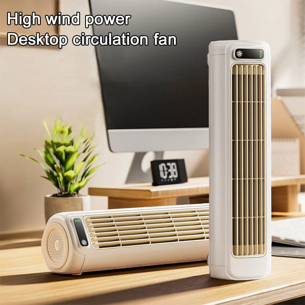 Portable Tower Fan 3 Speeds Cooling Fan Quiet Desk Fan Rechargeable Wall Mount Fan for Bedroom Living Room Office