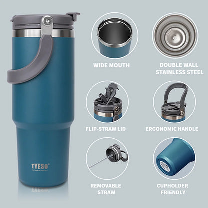 Thermos Bottle Stainless Steel 900ML Portable Ice Cup Double-Layer Insulation Travel Sports Water Bottle Insulated Water Bottle