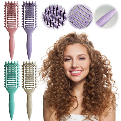 3 in 1 Curl Define Styling Brush Hollow Out Detangling Hair Brush Tangled Hair Comb Shaping Defining Curls Barber Styling Tools