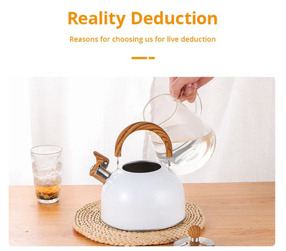 1pc 2.5/3L Liter Stainless Steel Whistle Kettle Thickened Kettle Gas Induction Cooker Universal Kettle Whistle Kettle