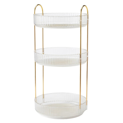 360 Degree Rotating Makeup Organizer Light Luxury Skincare Holder Rack Versatile Space-Saving for Dressing Table Washing Table