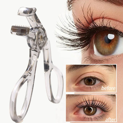 Professional Eyelash Curler Frameless One-clip Curling Comb Tooth Eyelash Curler with Refill Pad Long-lasting Shaping Lash Tools