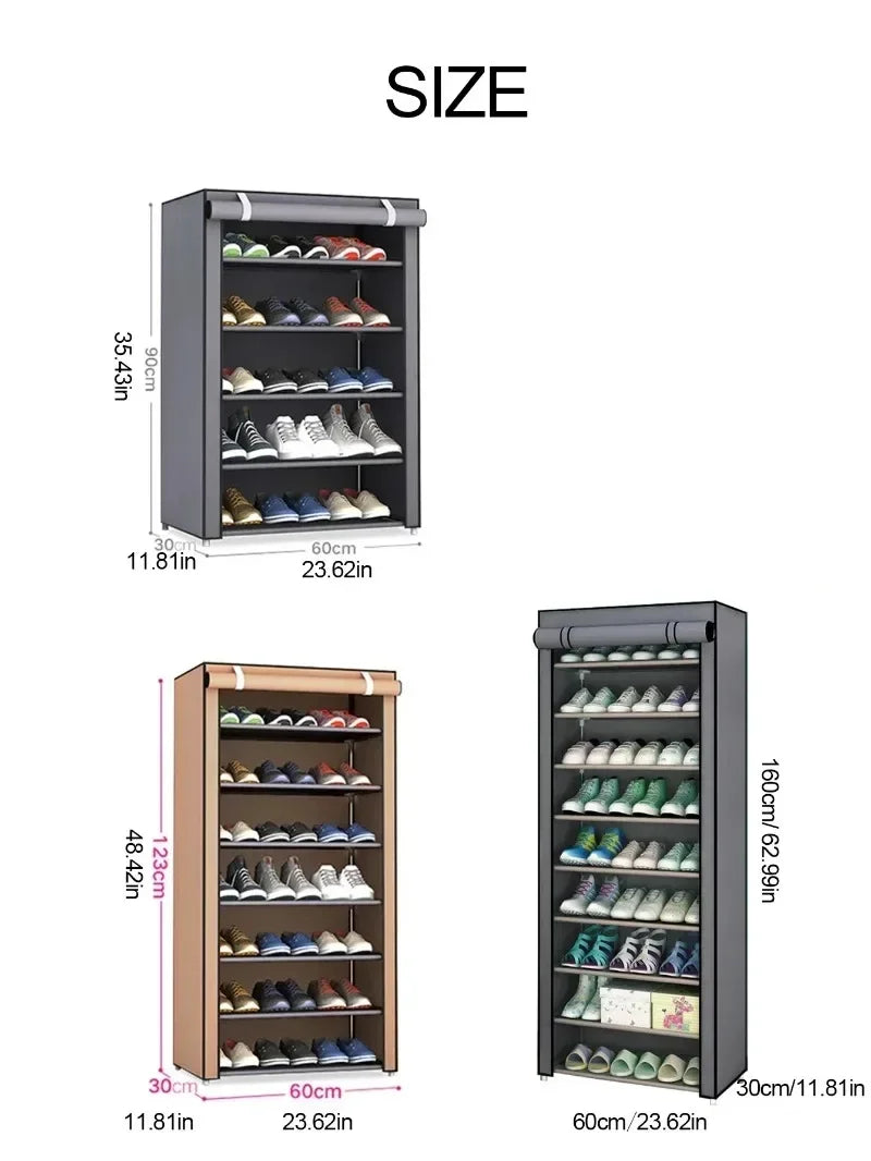 Simple shoe rack multi-layer space-saving and economical household dustproof storage shoe cabinet dormitory door simple cabinet