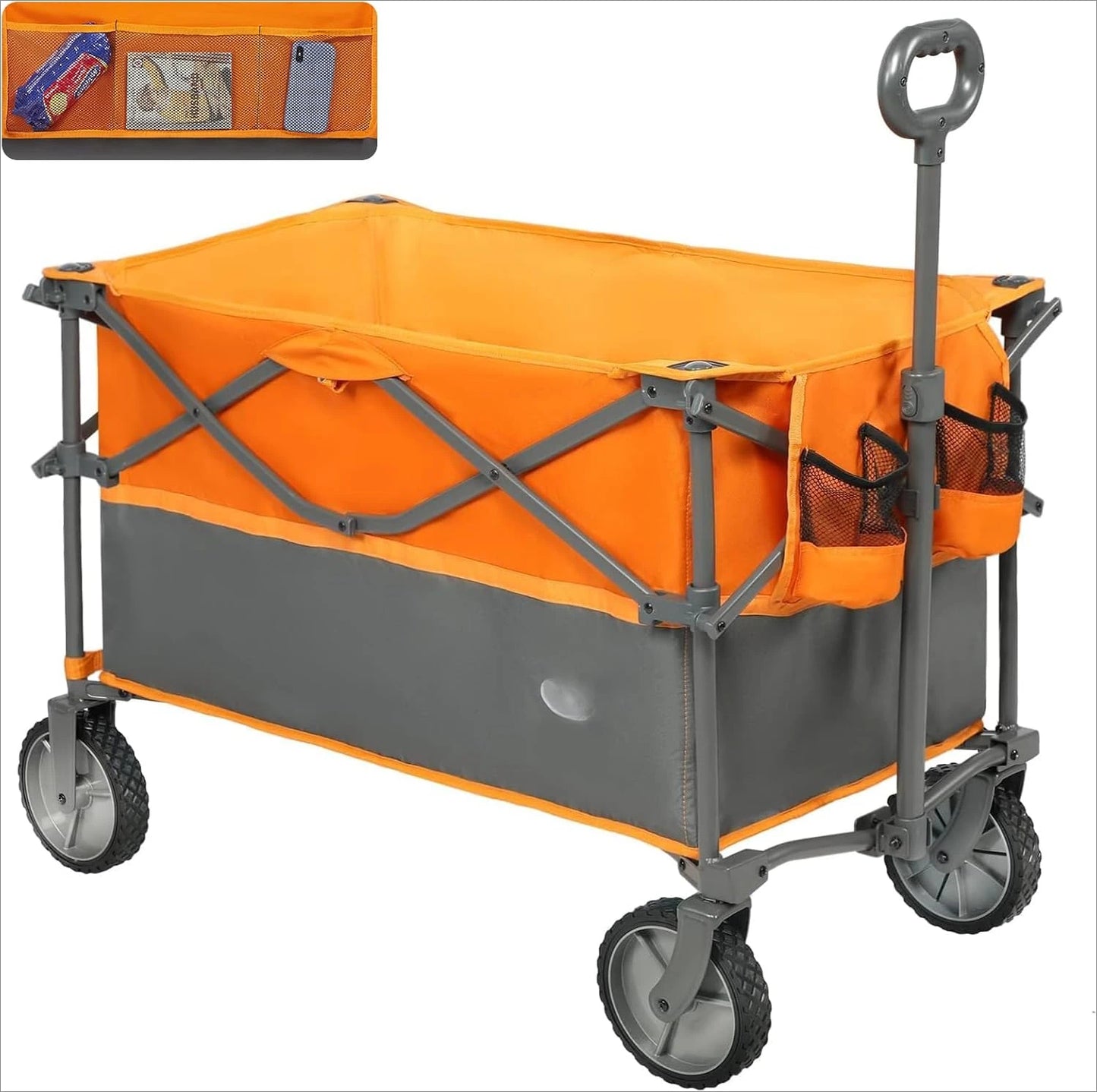 Trolley 228L Larger Capacity Folding Camping Garden Beach Trolley Heavy Duty Pull along Cart Collapsible Wagon with Wheels