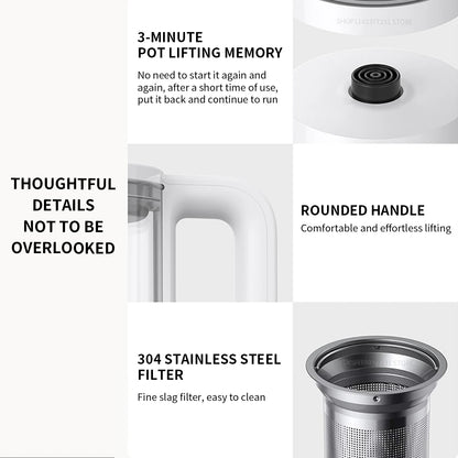 New Xiaomi Mijia Multifunctional Health Kettle S1 1.5L 1000W High Borosilicate Glass Body 316L Stainless Steel Heating Plate