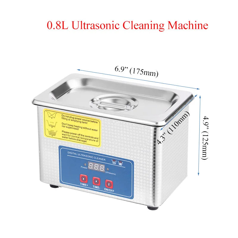 0.8L 1.3L Digital Ultra sonic Cleaning Machine Home Watch Ultrasound Cleaner Bath Toys Washer for Jewelry Rings Dental Glasses