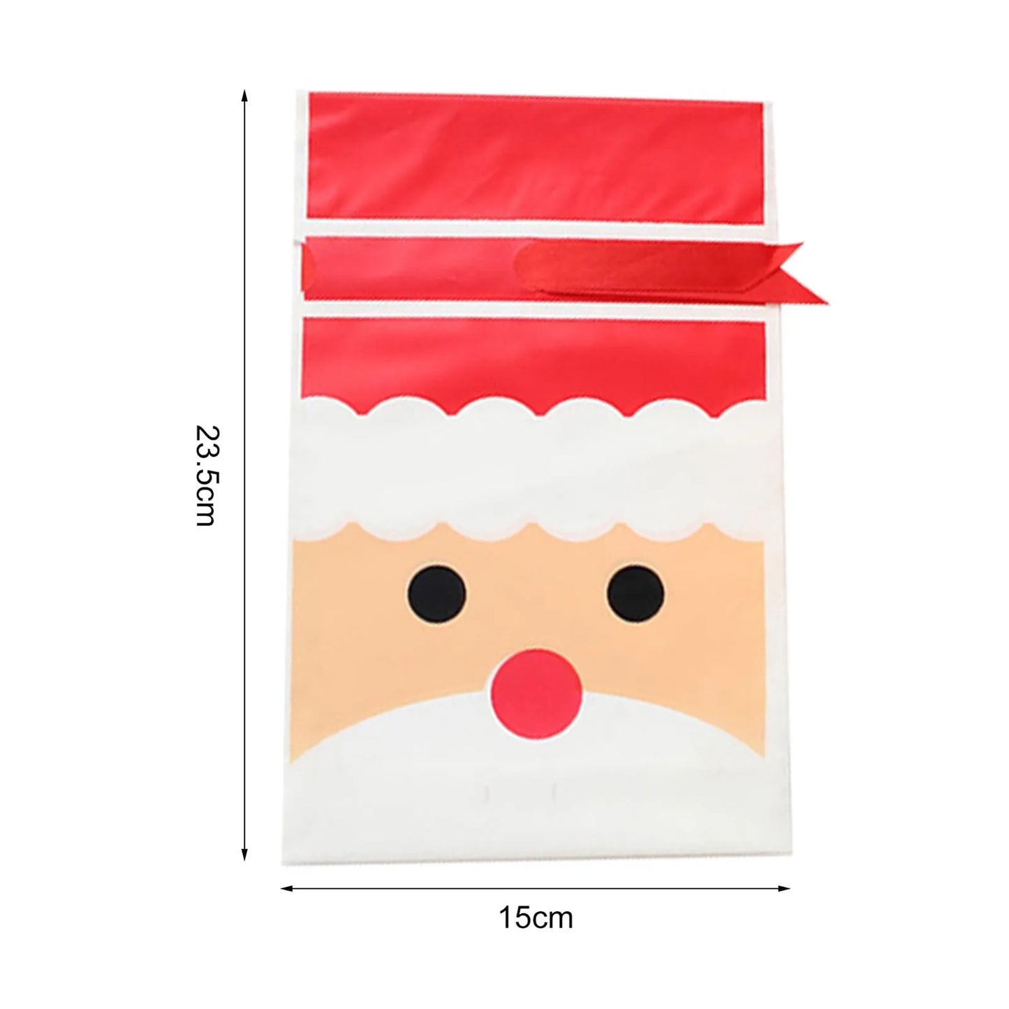 50pcs Christmas Candy Gift Bags Xmas Decorations Santa Gift Bag Navidad Xmas Gift Bags Cristmas Cookies Packing Bag 15x23.5cm