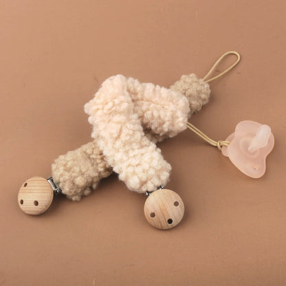 Plush Baby Pacifier Clip Chain Nipple Holder Leash Soother Toy Strap Anti-lost for Breast Feeding Newborns Gift