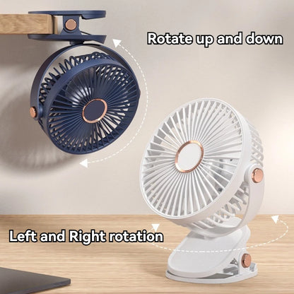 Simple clip-on small fan, student dormitory bed, night light clip fan, office desktop, USB charging clip, light electric fan