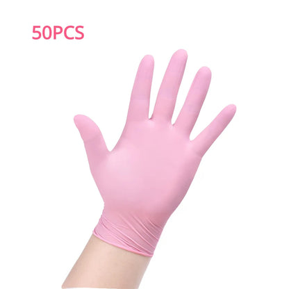 100/50/20PCS Light Pink Disposable Nitrile Gloves Waterproof Anti-static Durable Light Pink Gloves For Kitchen Cooking Tools