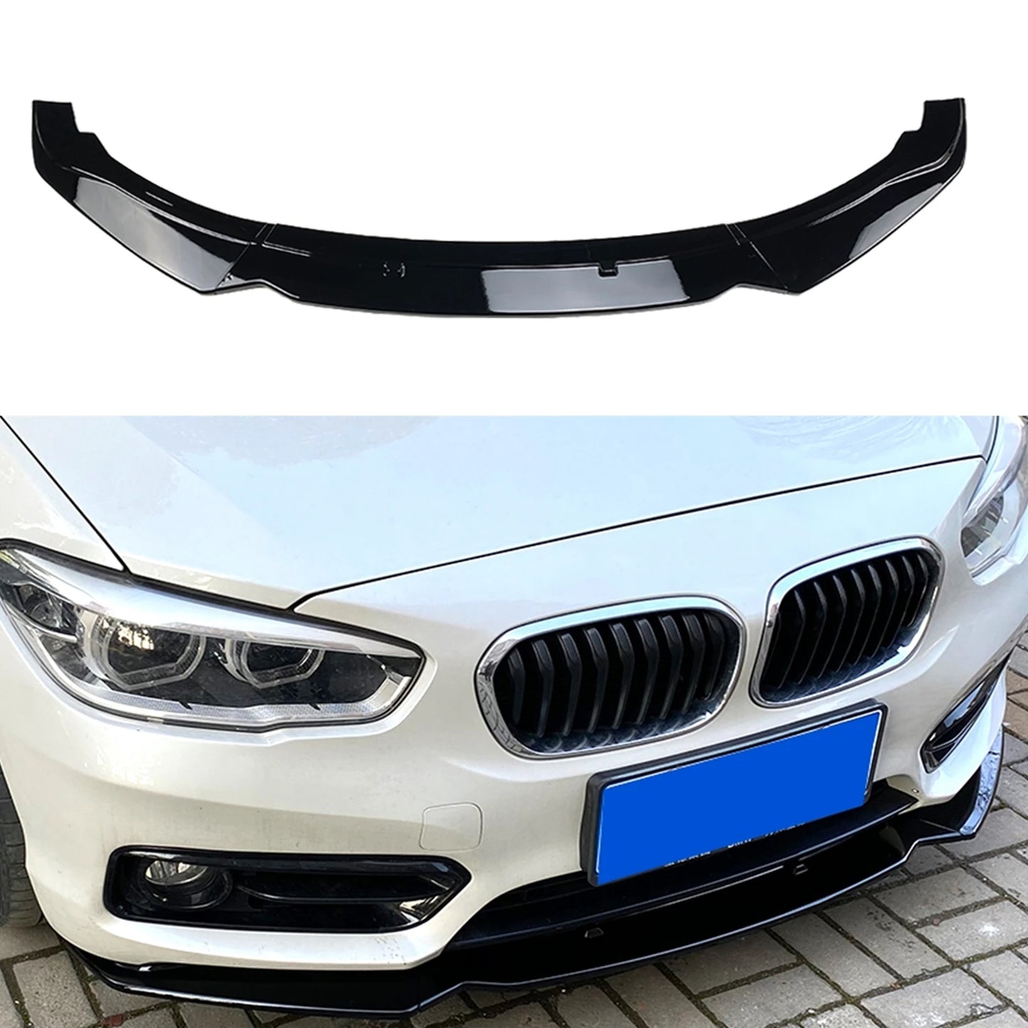 For BMW 1 Series F20 F21 116i 118i 120i 2015-2019 Regular Bumper Model Gloss Black Front Spoiler Lip Car Lower Splitter Blade