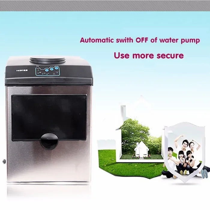 25kg/24H Automatic Electric Ice Maker Machine Desktop Bullet Round Milk Tea Shop Bar Ice Cube Making Home Freezing Appliances