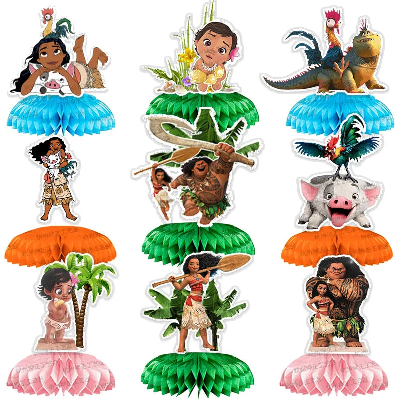 New Disney Moana Birthday Decoration Tableware Balloons Cups Plates Set Banner Vaiana Moana Theme Birthday Party Deco Supplies