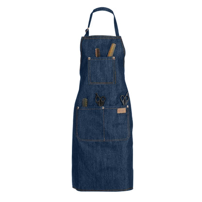 1-5PCS Barber Denim Apron Household Oil-proof Apron Adjustable Neckband Waistline Apron With Tool Pocket For Home Kitchen Barber