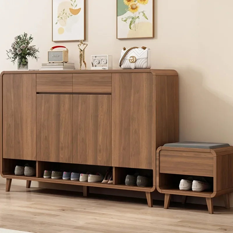 Wooden Entrance Shoe Cabinet Large Capacity Household Cabinet Balcony Foyer Cabinet IndoorZapateros Home Furniture