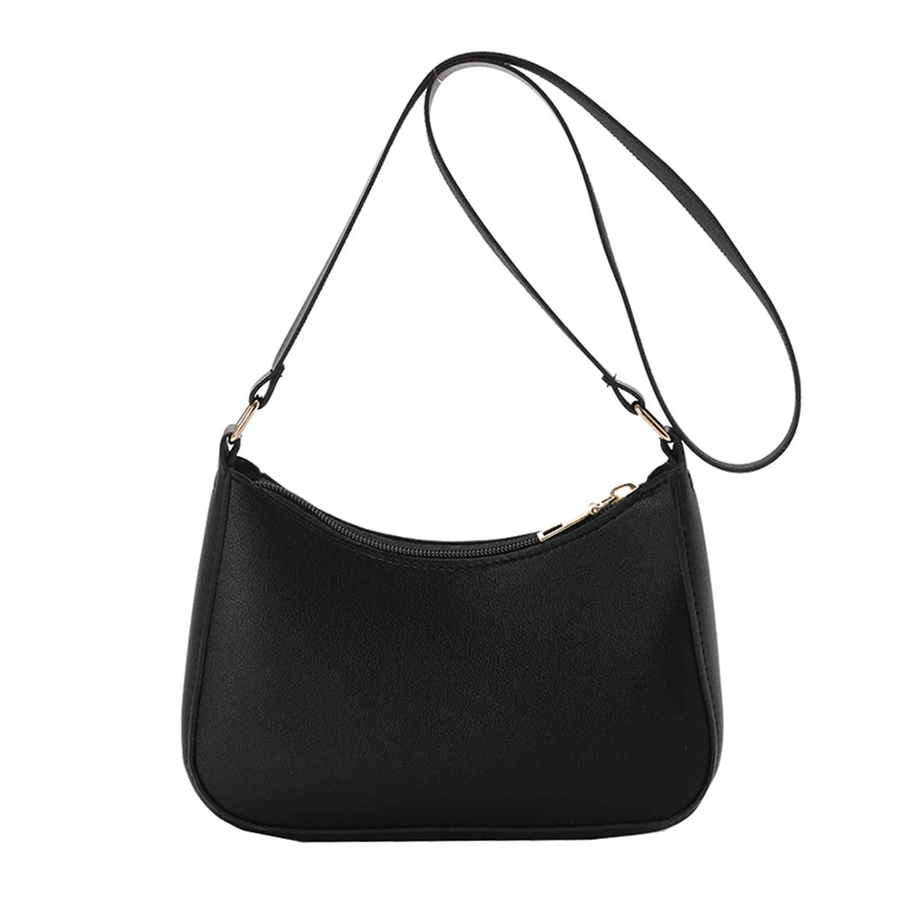 Women's Bag 2022 Trend Handbags Female Handbags Retro Solid Color PU Leather Shoulder Underarm Bag Ladies Shopper Hobos Bag