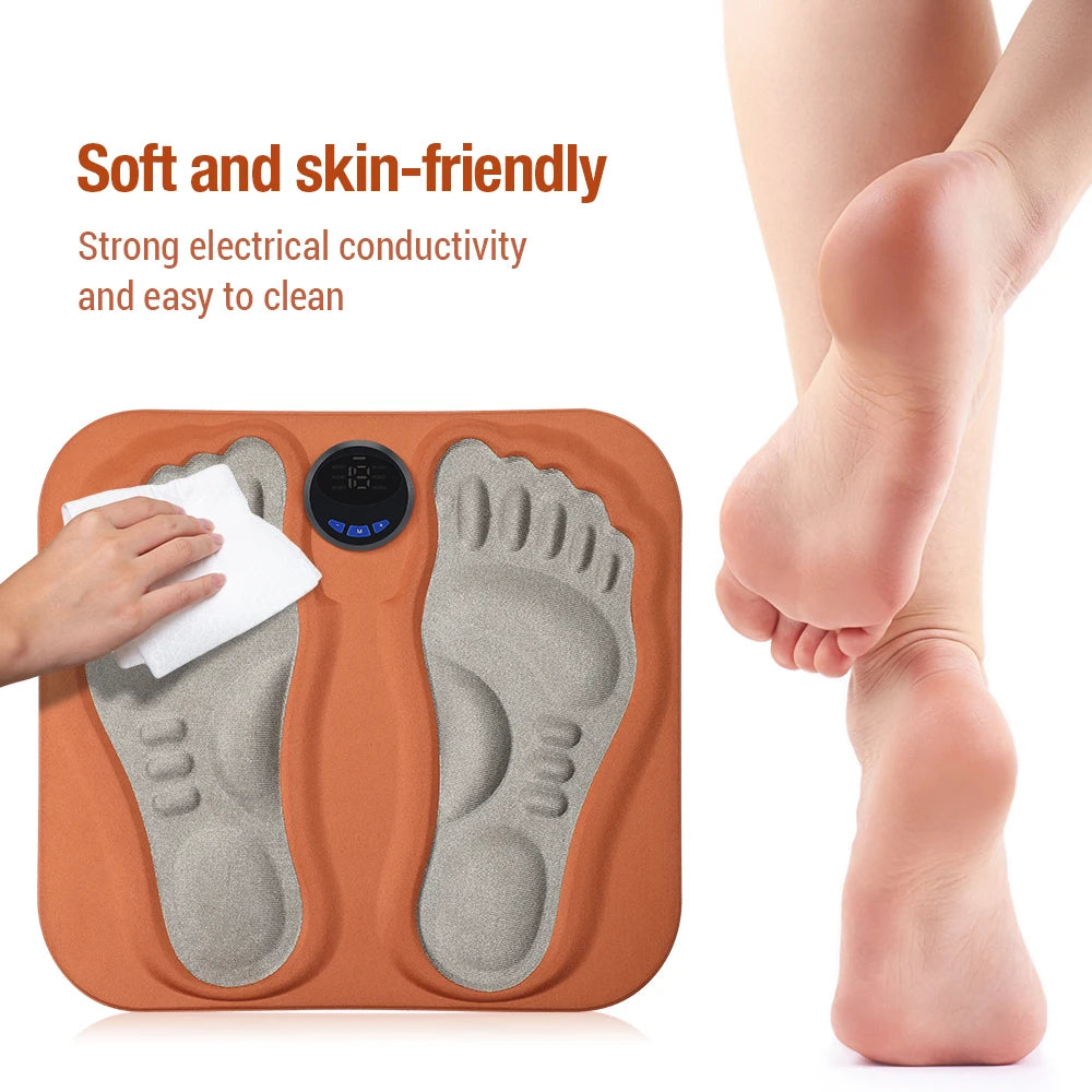 Smart EMS Foot Massager Pad Electric Shaking Hammering Body Muscle Relaxing Massage Machine Remove Edema Leg Shaping