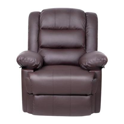 Recliner Armchair Padded Seat Single Sofa Lounge Seating Adjustable Reclining PU Couch Chair for Living Room Bedroom Home Theate