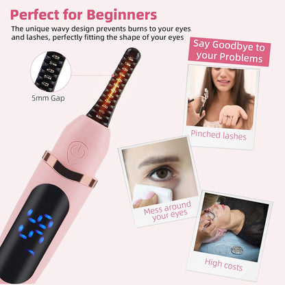 Electric Eyelash Curler Long-lasting Curling Perm Heating Eyelash Curling Brush Ironing Eyelash Comb Eyelash Styling Makeup Tool