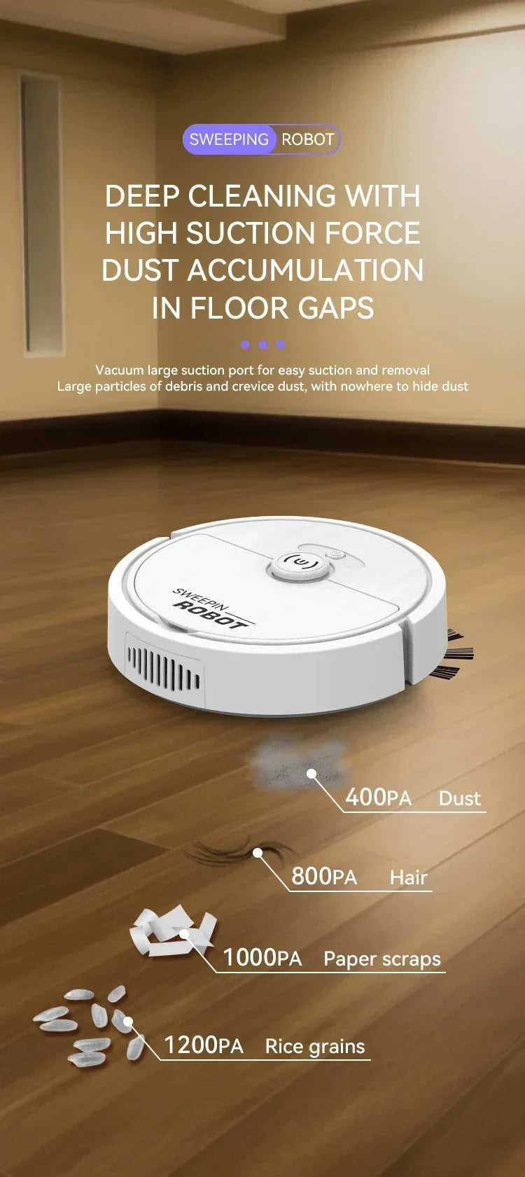 Xiaomi Smart Electric Sweeper Home Sweeping Robot Wet Dry Dual Use Remote Control Sweeper Suitable For Carpet Kitchen Bedroom