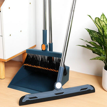 3pcs Mop Broom Dustpan Set Vertical Folding Sweeping Broom Non-stick Hair Long Handle Broom Household Cleaning Tool