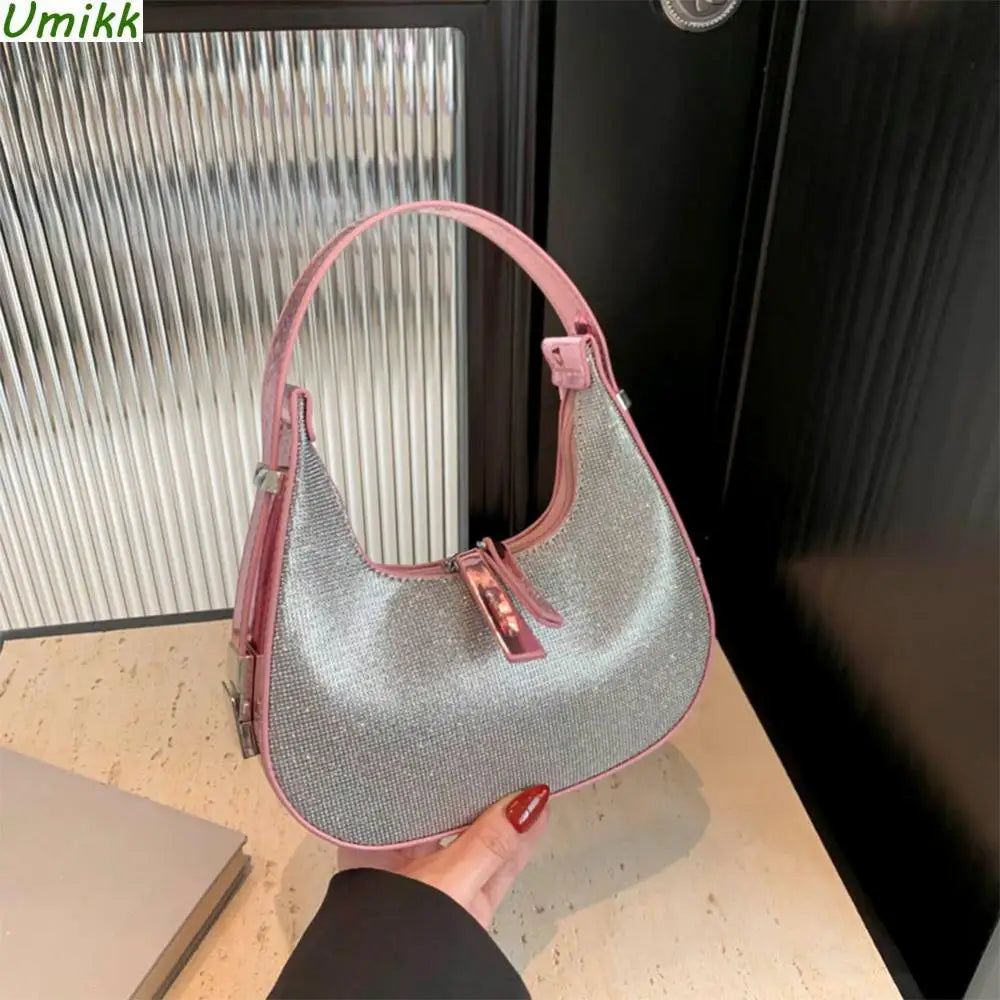 2025 Trend Armpit Purses High-end Women's Shoulder Bag Y2K Crescent Bag Ladies Luxury Design Top Handle Handbag Small Tote Bags