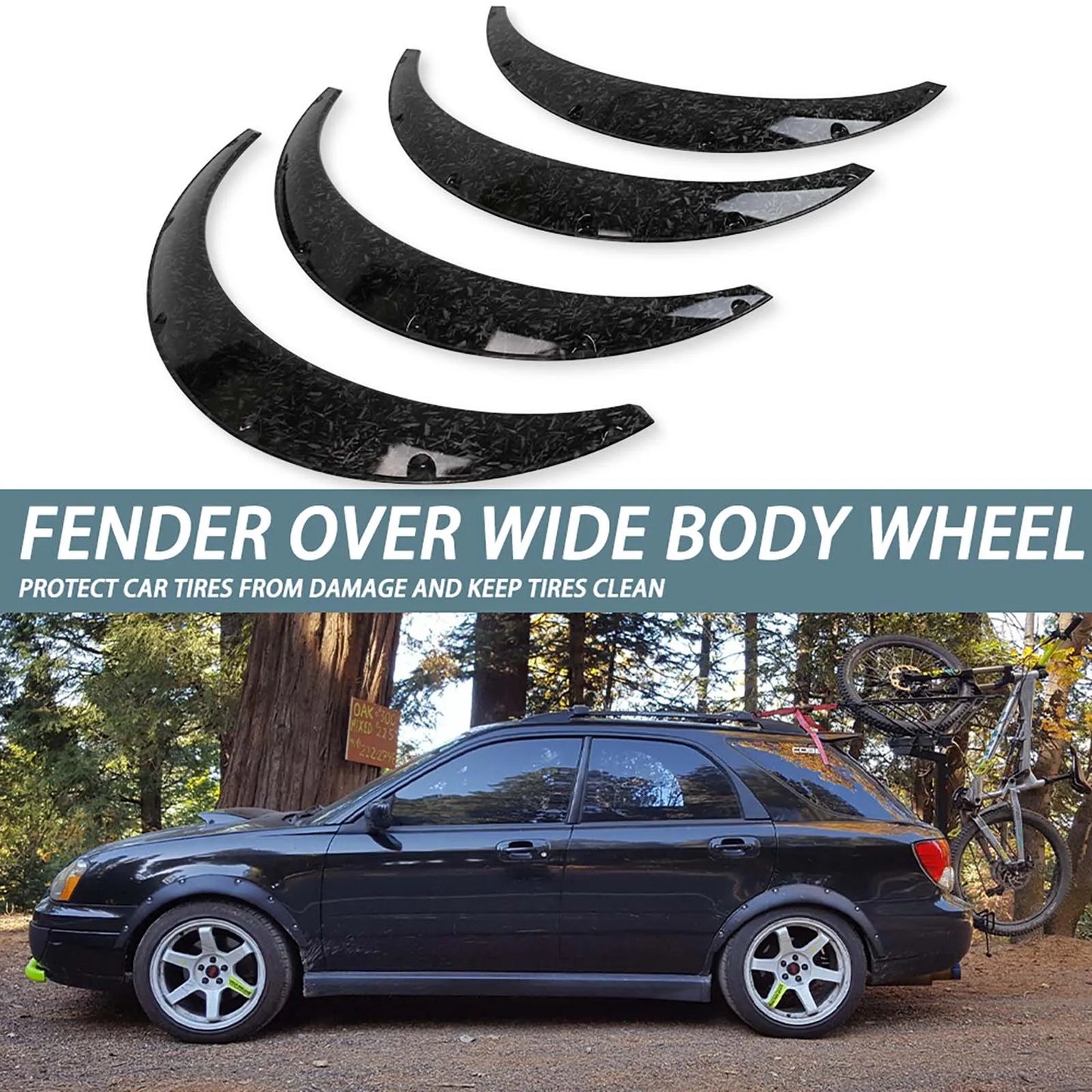 4PCS Universal Car Wide for Fender Flares Wheel Arches Extension Mud Mudguards Extra Wide Body Wheel Arches