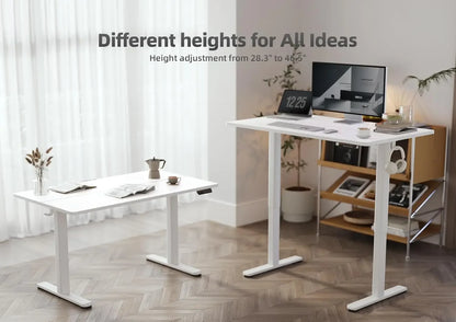 Electric Standing Desk 120x60 cm, Height Adjustable Desk with Cable Management,  with Memory Function