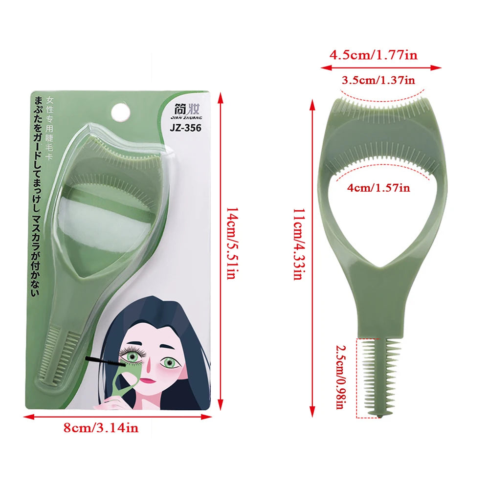 3 In 1 Mascara Applicator Shield Multi-function Mascara Helper Eyelash Curler Applicator Comb Guide Helper Creative Makeup Tool