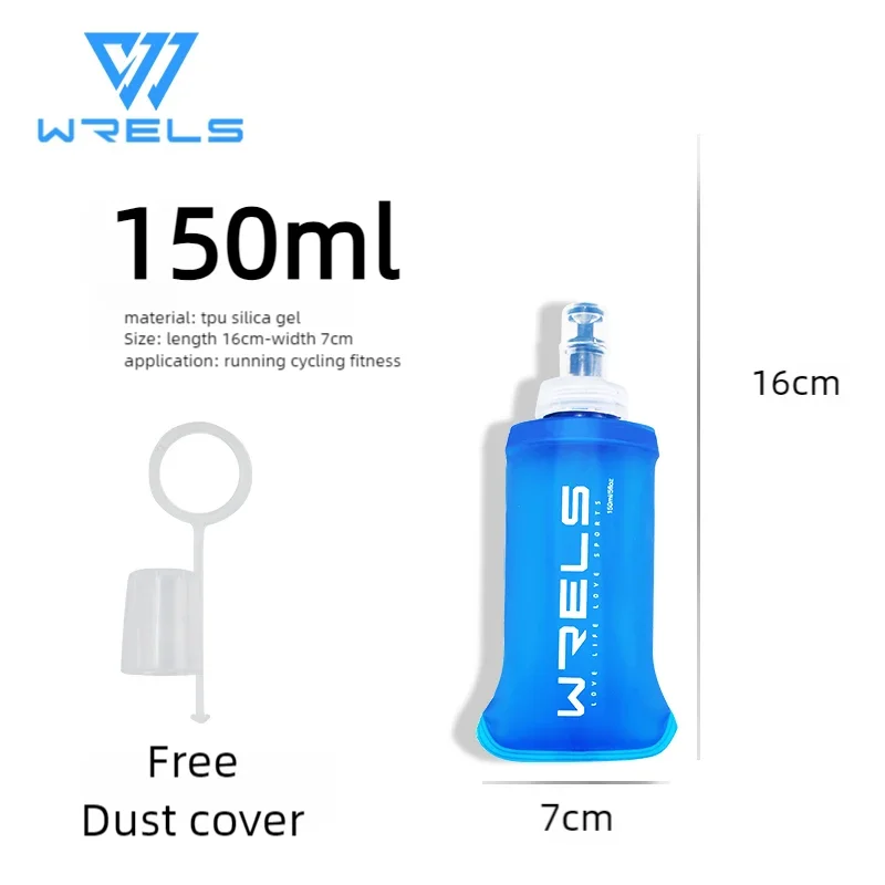 WRELS Soft Folding Water Bottle Collapsible Silicone Outdoor Sport Traveling Camp Hiking Cycling Running TPU Portable Water Bag